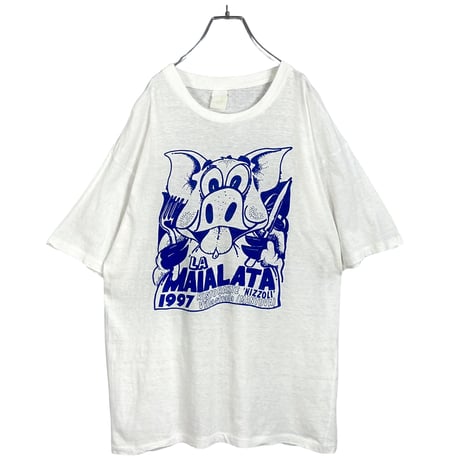 90s LA MAIALATA 1997/RISTOVANTE Villa strada T-SHIRT