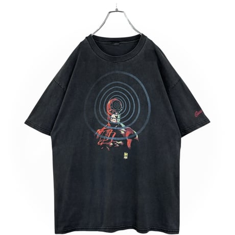 90s Marvel × Graphitti S/S Daredevil fade black T-SHIRT