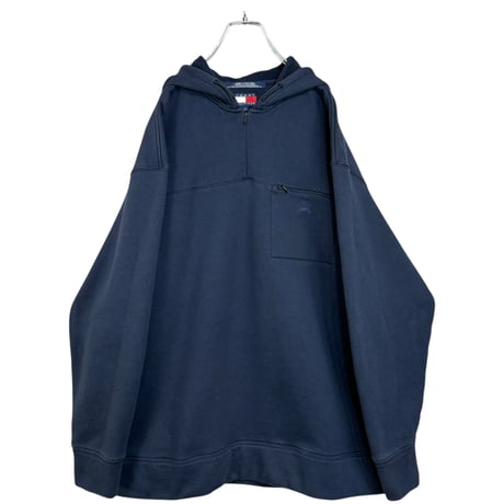 90s TOMMY HILFIGER L/S half zip one tone hoodie