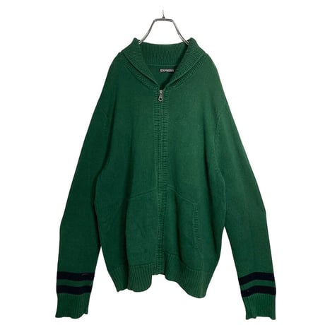 90-00's EXPRESS zip-up shawl collar knit jacket