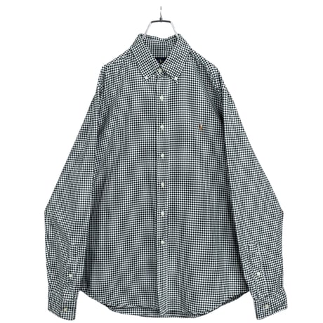 00s Ralph Lauren L/S BD monotone gingham check shirt