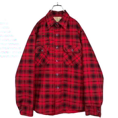 70s Fieldmaster by Sears L/S quilting check nel shirt