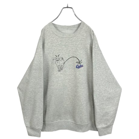 90-00s Unknown L/S embroidered art design sweatshirt