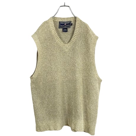 90s POLO SPORT LINEN/COTTON design knit vest