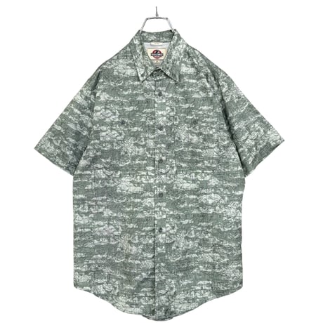 90s FIELD & FOREST S/S Topographic map pattern shirt