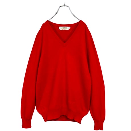 80s Lyle&Scott Vneck cashmere design knit sweater