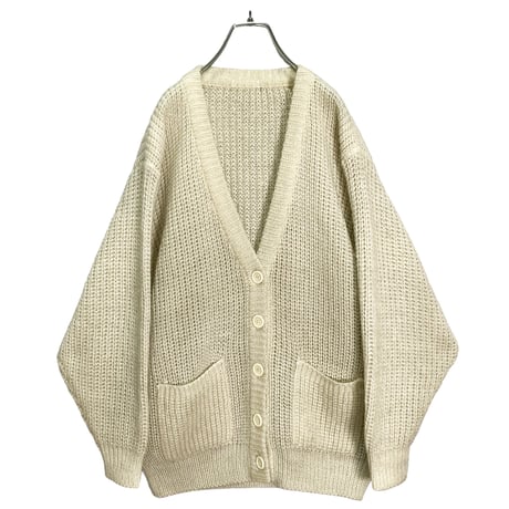 90s Unknown white chunky knit cardigan