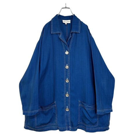 90s DAVID DART indigo design L/S light coverall jacket