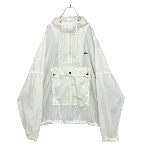 90s IZOD LACOSTE half-zip white nylon anorak