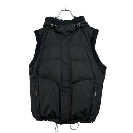 PLAY LIFE 00s hooded black switching down vest