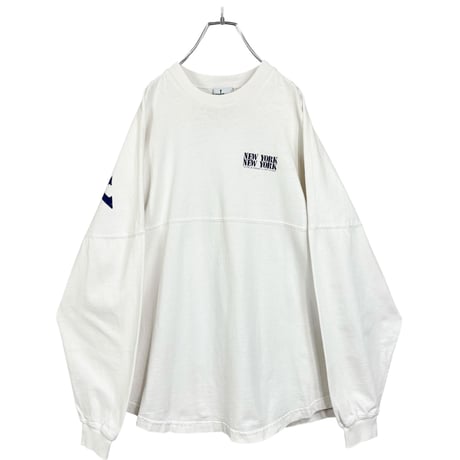 90s NEWYORK NEWYORK L/S over print white cutsew