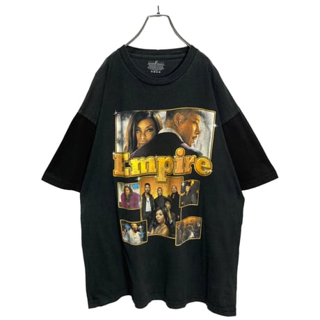 Empire S/S Bi-color print T-SHIRT