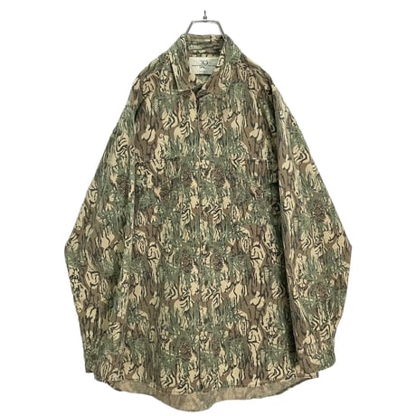 80s PINEY WOODS NATURAL L/S mix tree camo shirt