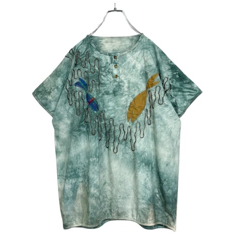80-90s Unknown S/S tie-dye patchworked design T-SHIRT