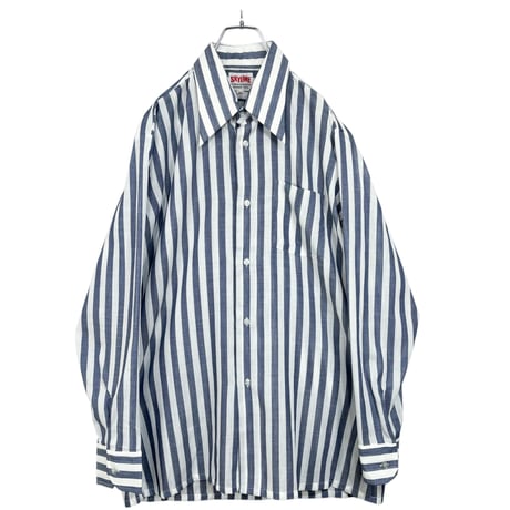 70s SKYLINE Polyester/Cotton stripe design shirt NOS