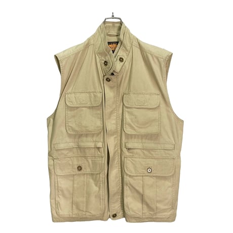 90s Woolrich zip-up 6 pocket cotton safari vest
