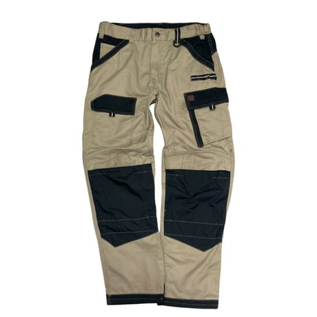 90s Beige × Black two-tone design cargo pants