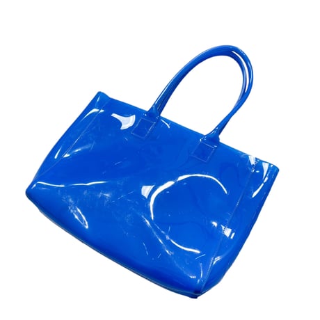 Vintage "SHISEIDO" PVC blue enamel tote bag