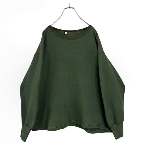 70s Belgian Army "ABL-1975" OD color heavy oz sweatshirt