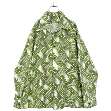 70s Rigas apgerbs vintage L/S chamois cross design shirt