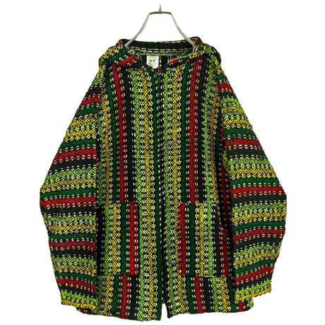 90-00s multicolored zip-up Mexican parka