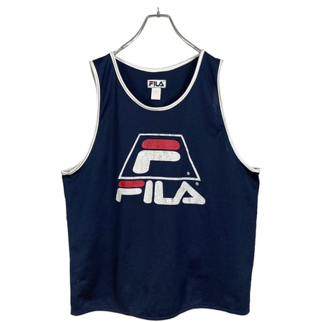 80-90s OLD FILA logo print mesh tank top