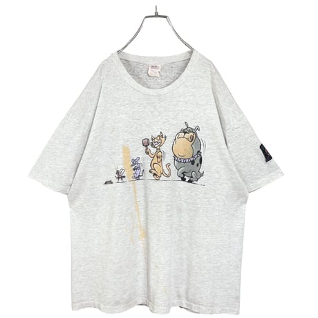 90s "HUM・EUR DESIGN" painted art print T-SHIRT