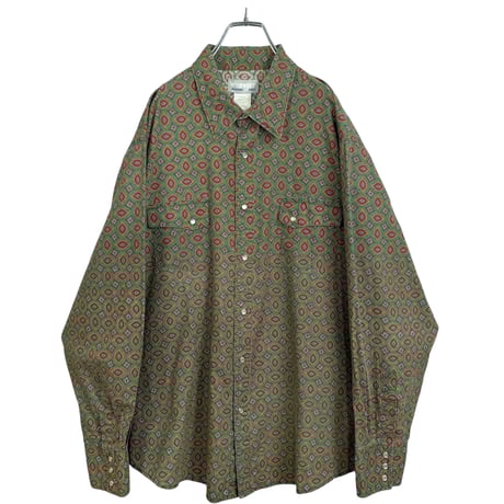 90s Wrangler L/S ethnic all patterned design shirt