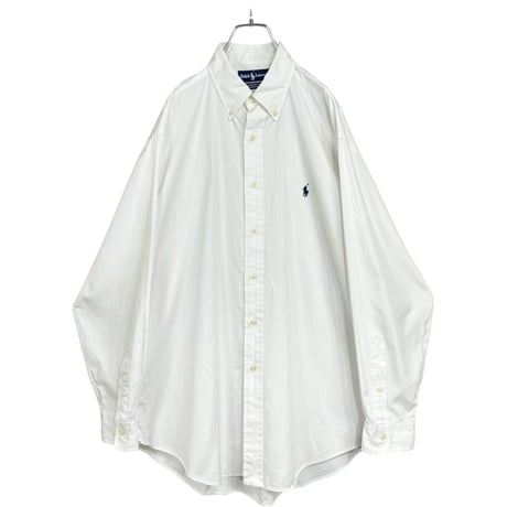 90s Ralph Lauren L/S " YARMOUTH " BD cotton white shirt