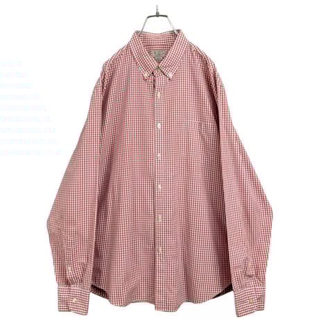 90-00s J.CREW L/S BD red gingham check shirt