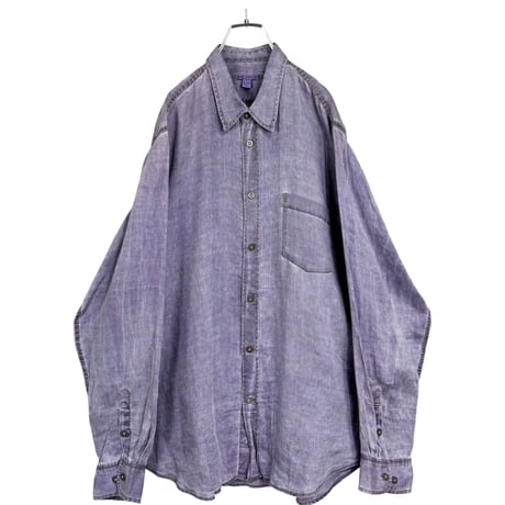 90s MARTIN GORDON 100% Linen purple color shirt
