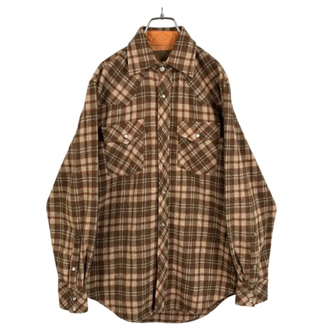 70-80s JCPenney L/S wool blend check shirt