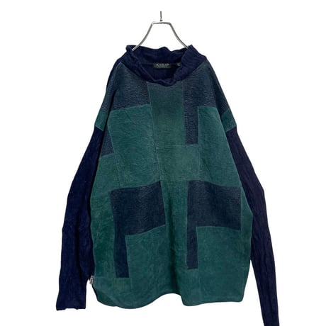 80-90s Hi-neck switching design sweater