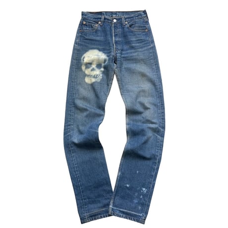 Levi's 1999s "501" scull design denim pants