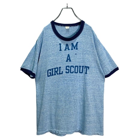 60s vintage "I AM A GIRL SCOUT" ringer T-shirt