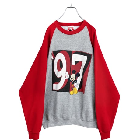 1997y DISNEY/MICKEY,INC raglan sleeve sweatshirt