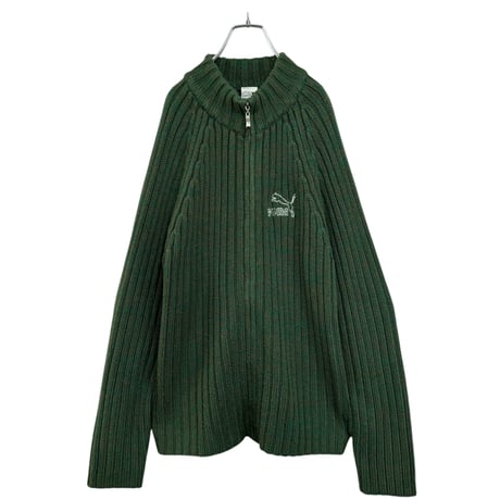 Puma 90-00s zip-up melange rib knit design jacket