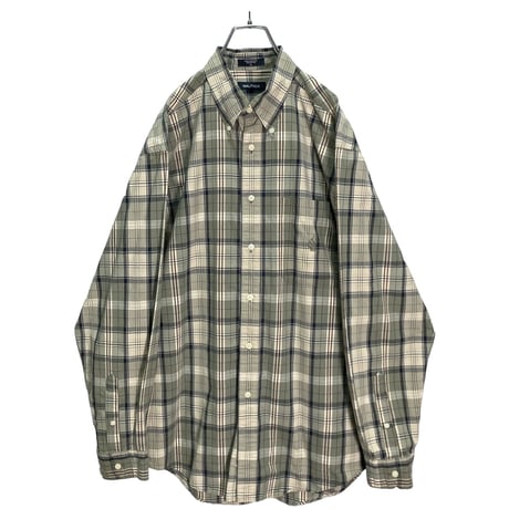NAUTICA 90-00s L/S BD cotton check shirt