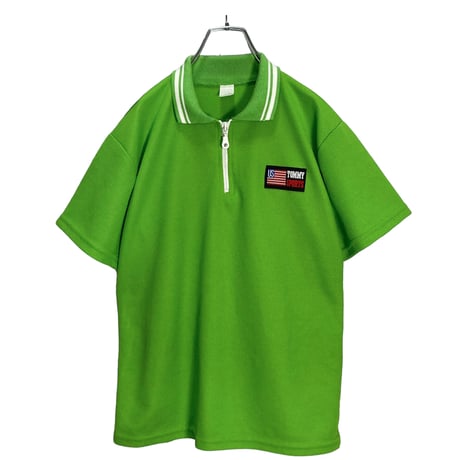 80s TOMMY SPORTS S/S half zip polo shirt