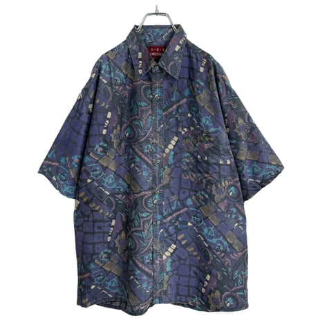 90s G･E･T DRESSED S/S All patterned silk shirt