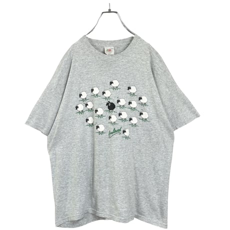 90s Shaun? sheep art "Ireland" S/S souvenir T-SHIRT