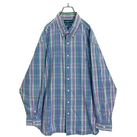 90s Ralph Lauren "BLAKE" L/S bigsized check shirt
