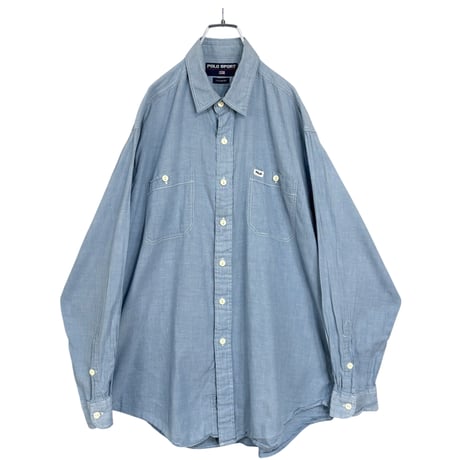 90s POLO SPORT - RL L/S Blue chambray design shirt