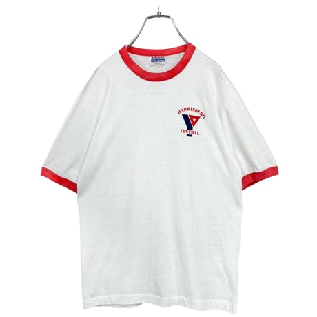 80s Hanes Made in USA "HARRISBURG CENTRAL" ringer T-SHIRT