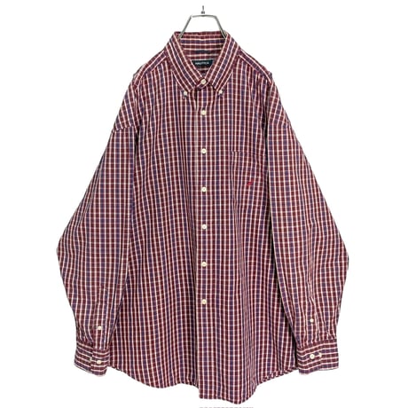 90-00s NAUTICA L/S BD cotton check shirt